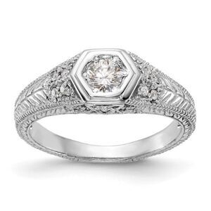 New 14K White Gold Lab Grown Diamond Engagement Ring